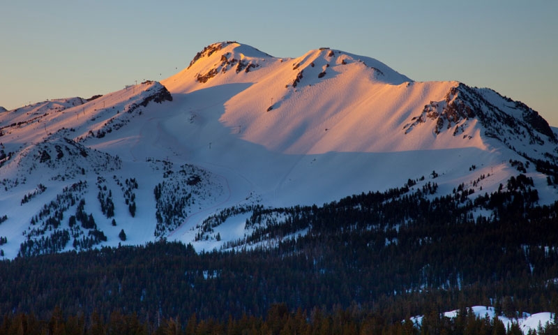 Sunset on Mammoth Mountain Ski Area