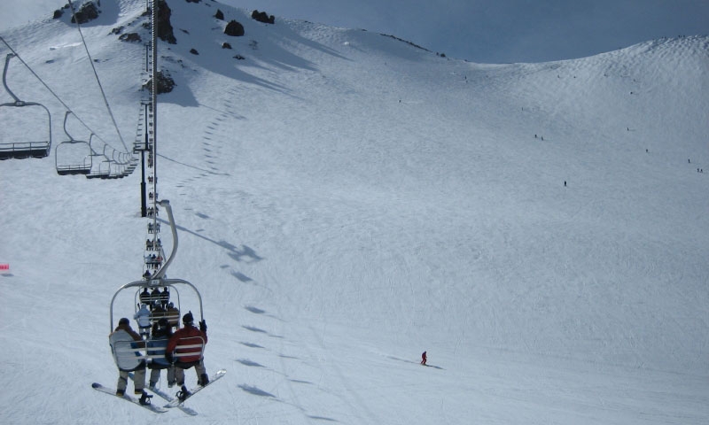 Riding the Chairlift at Mammoth Mountain Ski Area